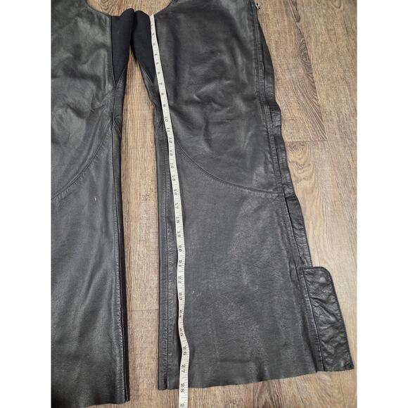 Harley Davidson 98137-08VW Horizon Embroidered Black Leather Chaps Medium - Picture 3 of 6